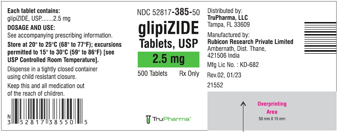 Glipizide Tablets 2.5mg - NDC 72888-115-05 - 500 Tablets Label