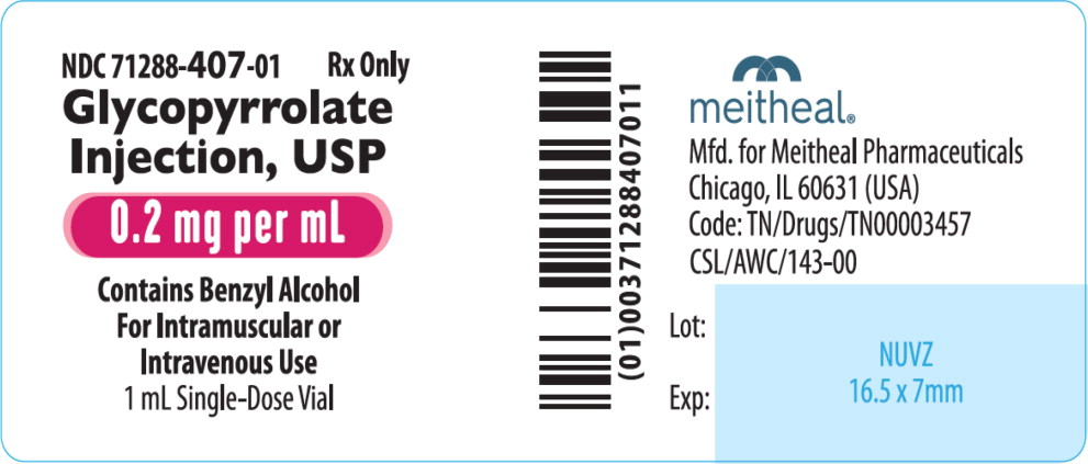 Principal Display Panel – Glycopyrrolate Injection, USP 0.2 mg per mL Vial Label