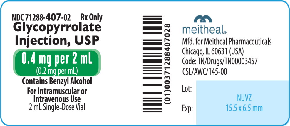Principal Display Panel – Glycopyrrolate Injection, USP 0.4 mg per 2 mL Vial Label