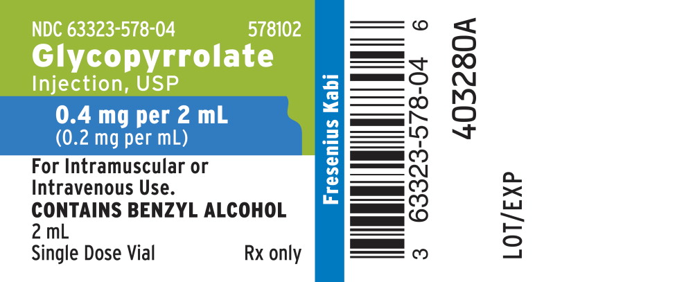 PACKAGE LABEL – PRINCIPAL DISPLAY – Glycopyrrolate Injection, USP 0.4 mg per 2 mL Vial Label
