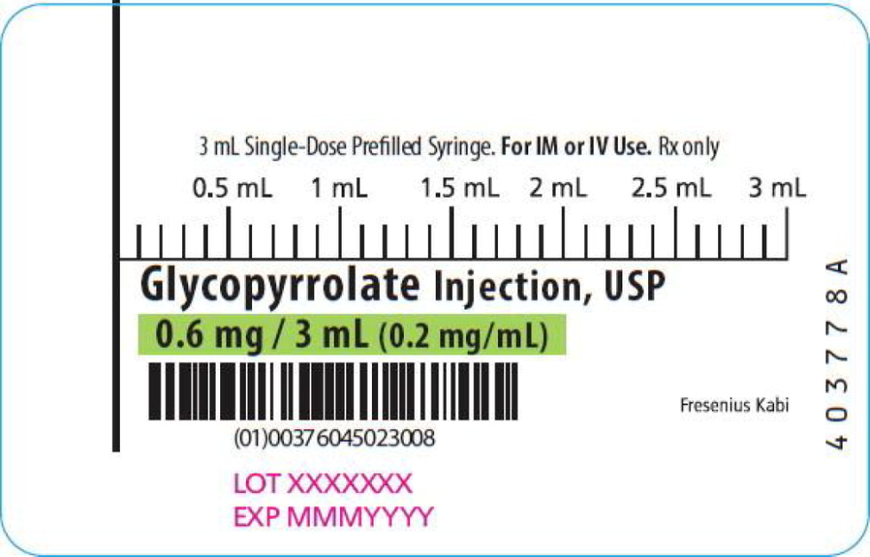 PACKAGE LABEL - PRINCIPAL DISPLAY – Glycopyrrolate Injection, USP 3 mL Syringe Labe
