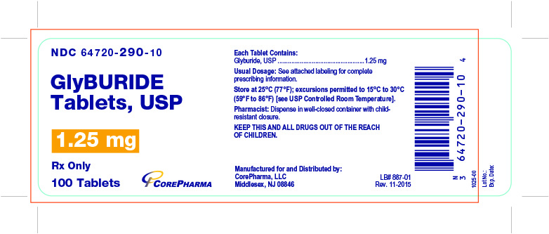 Glyburide Tablets, USP - 1.25 mg, 100 Tablets