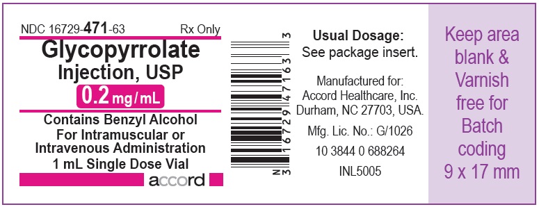 Glycopyrrolate injection, USP 0.2 mg/mL 1 mL Single Dose Vial