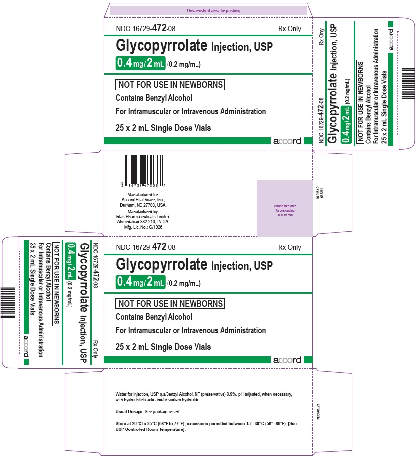 Glycopyrrolate injection, USP 0.4 mg/2 mL (0.2 mg/mL) 25 x 2 mL Single Dose Vials