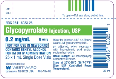 Glycopyrrolate Injection, USP 0.2 mg/mL 25 x 1 mL Single Dose Vials