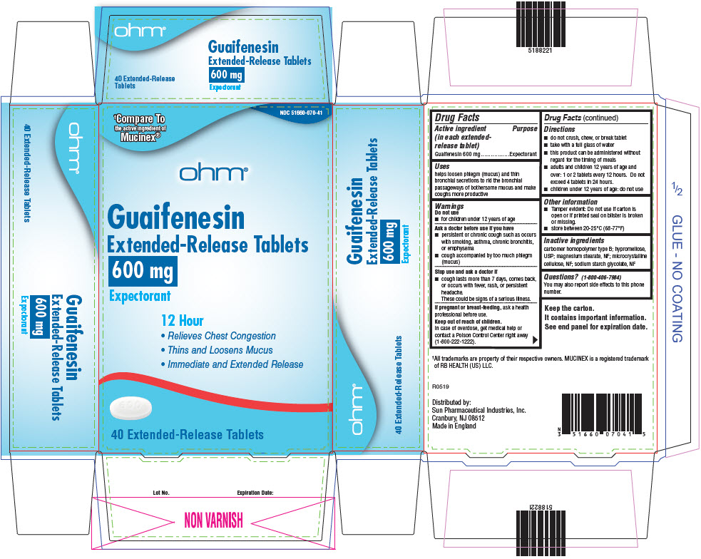 GUAIFENESIN EXTENDED-RELEASE TABLETS, 600 mg