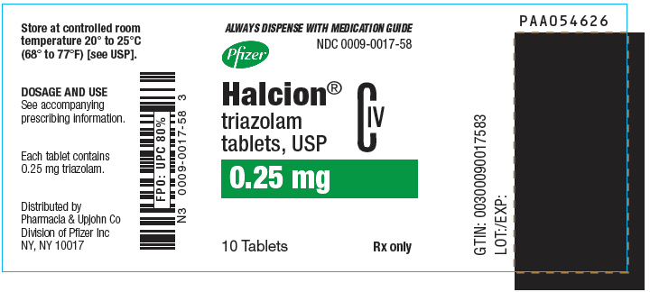 PRINCIPAL DISPLAY PANEL - 0.25 mg Tablet Bottle Label