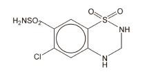 image of hydrochlorothiazide chemical structure