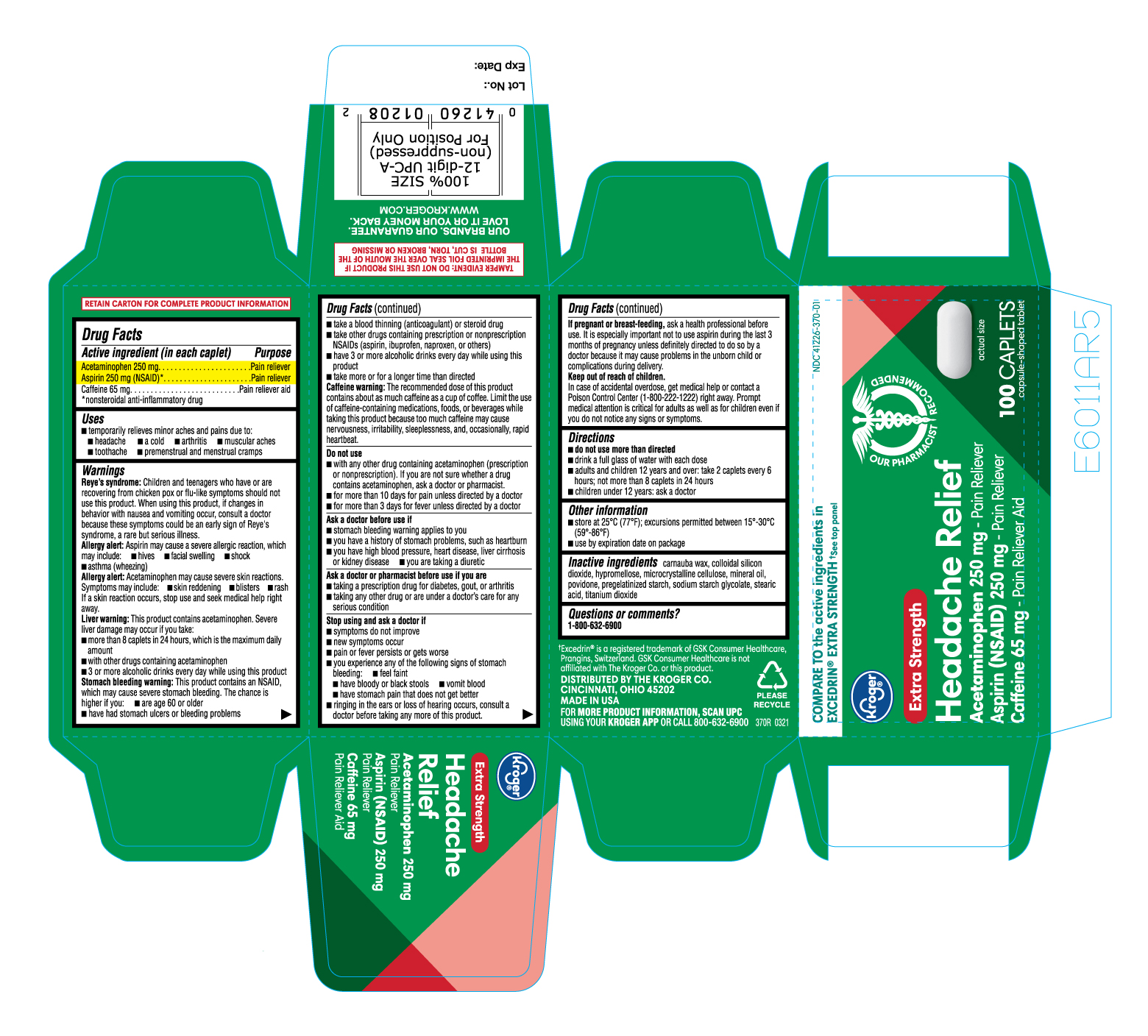 Headache Relief 100 ct- Carton label