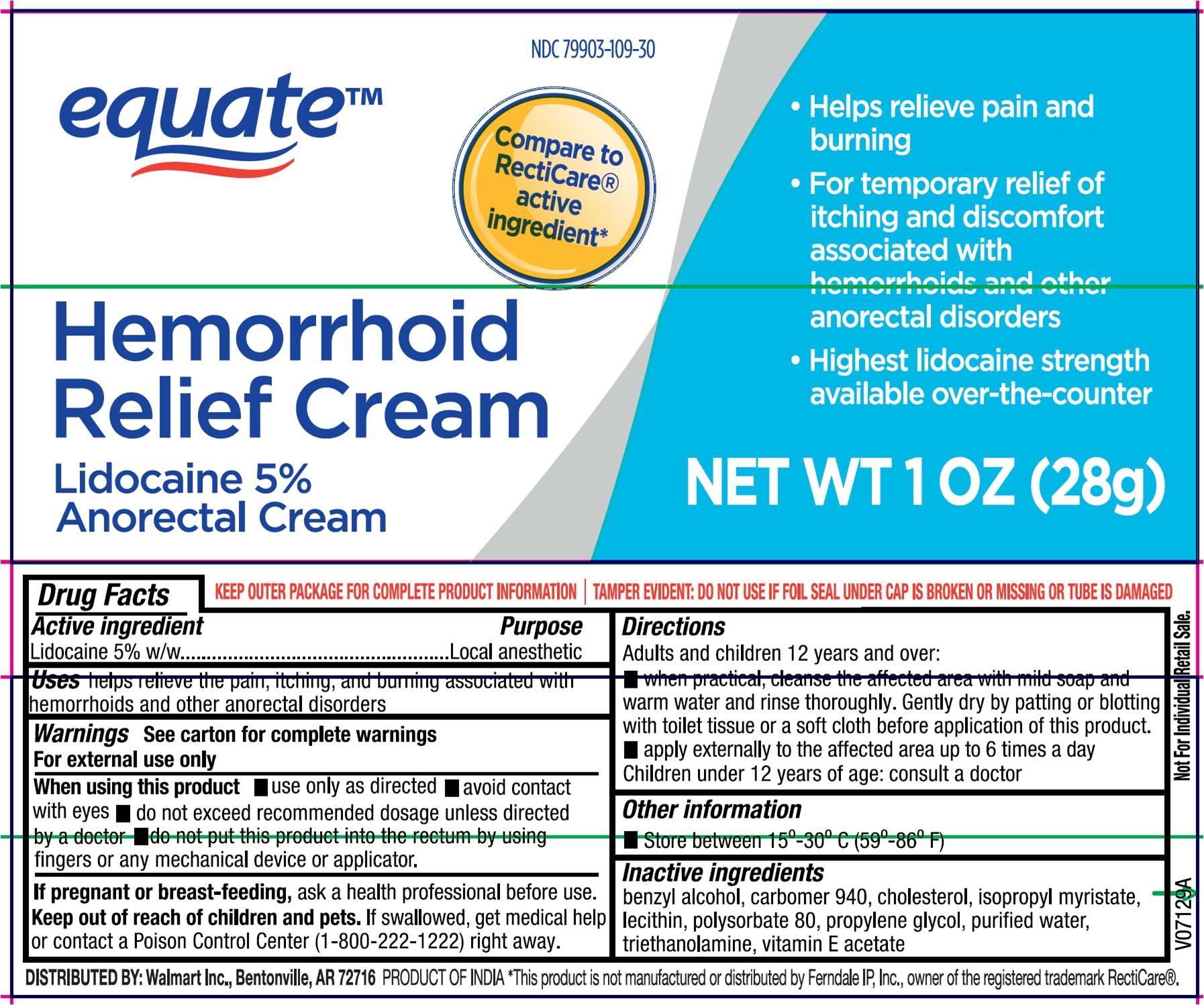 Hemorrhoid Relief Cream-Tube - NDC 73492-712-28 - Label.