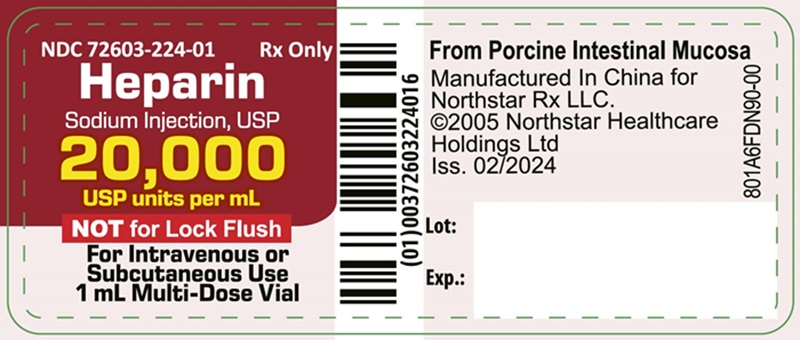 Principal Display Panel – Heparin Sodium Injection, USP 20,000 USP Units Vial Label
