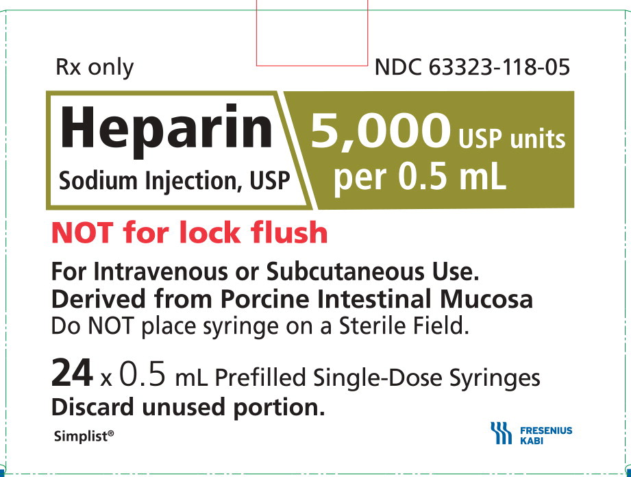 Principal Display Panel – Heparin 0.5 mL Single-Dose Carton Label
