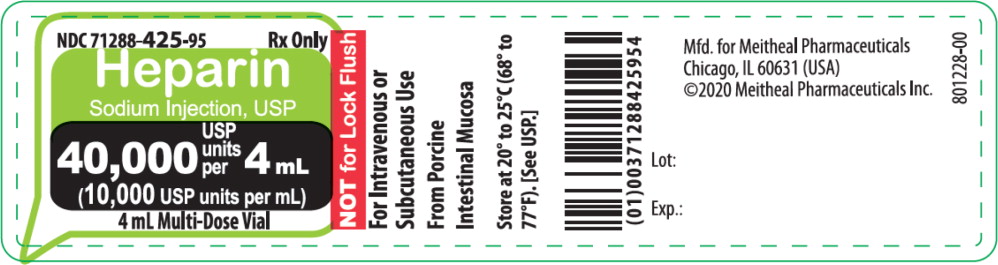 PRINCIPAL DISPLAY PANEL – Heparin Sodium Injection, USP 40,000 USP Vial Label
