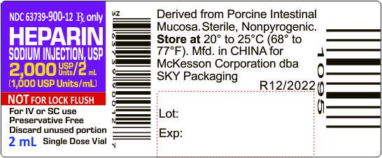 PACKAGE LABEL-PRINCIPAL DISPLAY PANEL- 2,000 USP Units/2 mL (1,000 USP Units/mL) - 2 mL Container Label