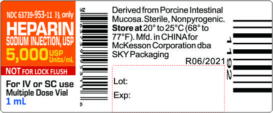 PACKAGE LABEL-PRINCIPAL DISPLAY PANEL - 5,000 USP Units/mL - 1 mL Container Label