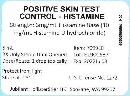 Positive Skin Test Control - Histamine 5 mL Vial Label