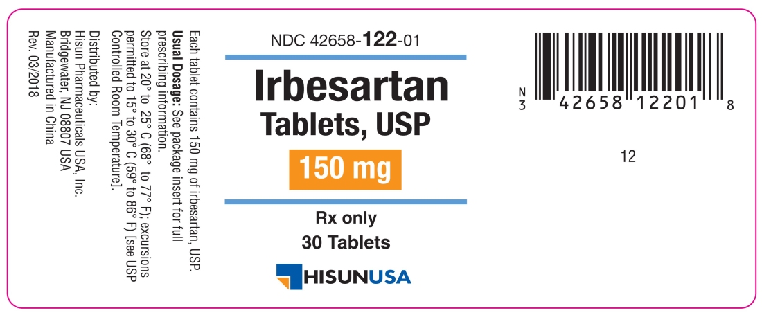 Irbesartan tablets 150 mg Bottle Label