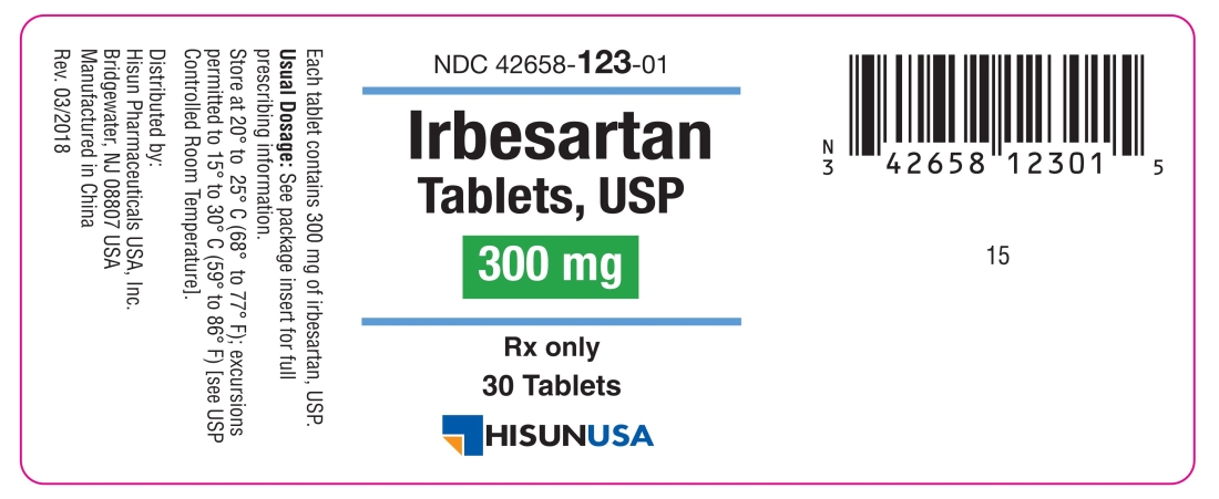 Irbesartan tablets 300 mg Bottle Label