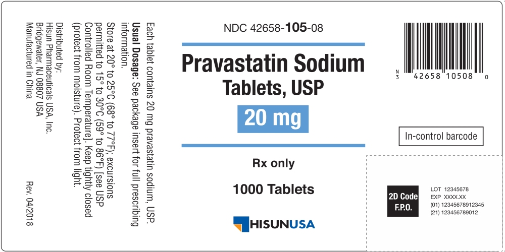 Pravastatin Sodium Tablets USP 20 mg 1000s Label