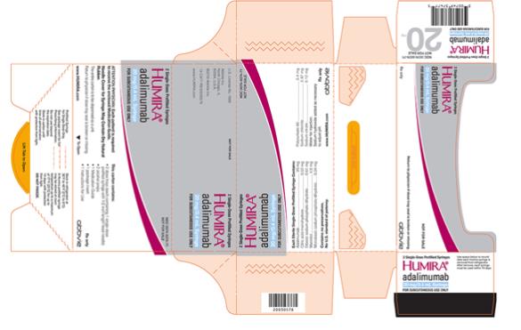 NDC 0074-4339-02 
2 SINGLE-DOSE PREFILLED PENS 
HUMIRA® PEN
adalimumab
40 mg/0.8 mL
FOR SUBCUTANEOUS USE ONLY
ATTENTION PHARMACIST: Each patient is required to receive the enclosed Medication Guide.
Needle Cover for Syringe May Contain Dry Natural Rubber.
The entire carton is to be dispensed as a unit.
Return to pharmacy if dose tray seal is broken or missing. 
This carton contains:
• 2 dose trays (each containing 1 single-dose prefilled pen with 1/2 inch length fixed needle)
• 2 alcohol preps
• 1 Medication Guide 
• 1 package insert
• 1 Instructions for Use
www.Humira.com
Rx only
abbvie
