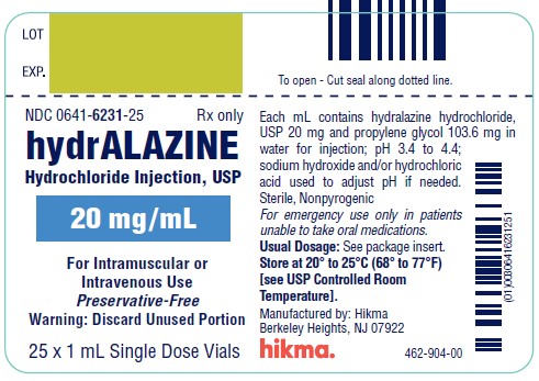 Rx Item-Hydralazine 20 Mg/Ml Vl 25X1 By Hikma Pharmaceuticals USA 