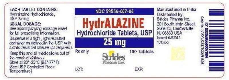 hydralazine HCl tablets 25mg