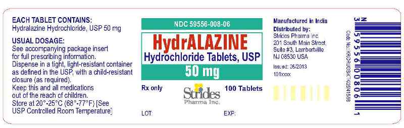 Hydralazine hydrochloride tablets, USP 50mg