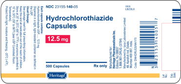 Hydrochlorothiazide Capsules 12.5 mg 500 Capsules