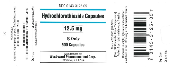 Hydrochlorothiazide Capsules 12.5 mg 500s