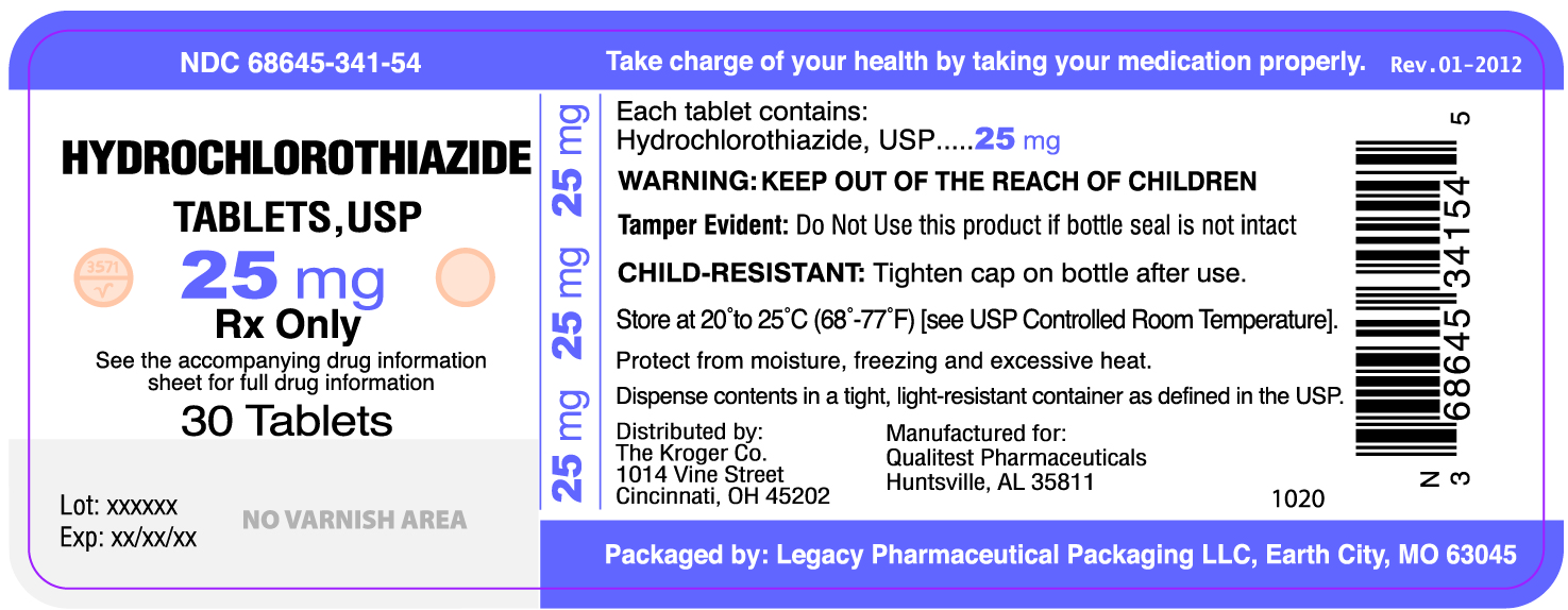 Hydrochlorothiazide Tablets 25mg Kroger Label