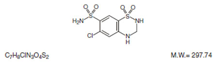 This is the structual formula for Hydrochlorothiazide.