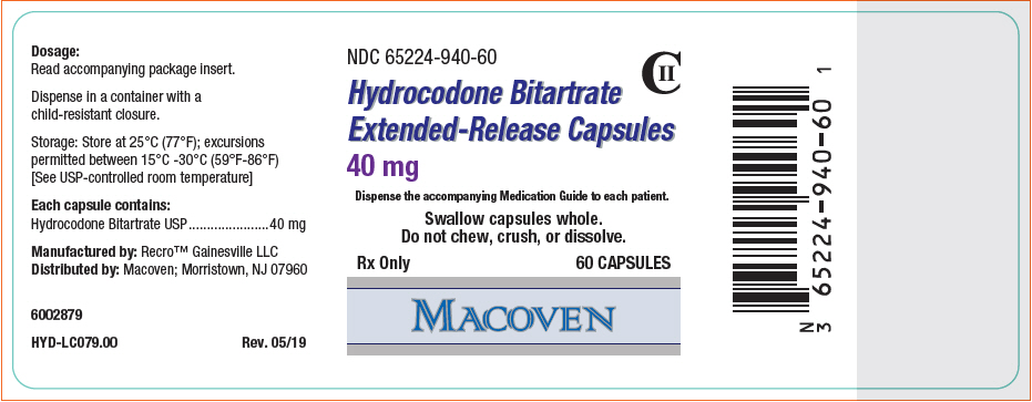 PRINCIPAL DISPLAY PANEL - 40 mg Capsule Bottle Label