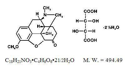 Hydrocodone Bitartrate Structural Formula