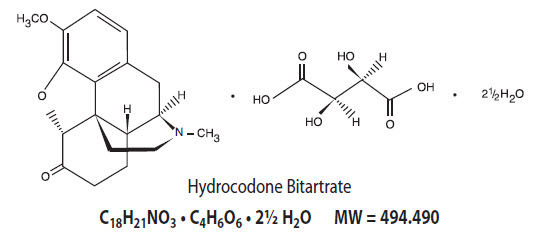 Chemical Structure - Hydrocodone Bitartrate
