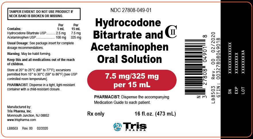 Hydro APAP OS 16 oz Label 7.5-325 mg