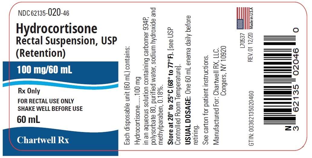 Hydrocortisone Rectal Suspension, USP 100 mg/60 ml - NDC 62135-020-46 - Container