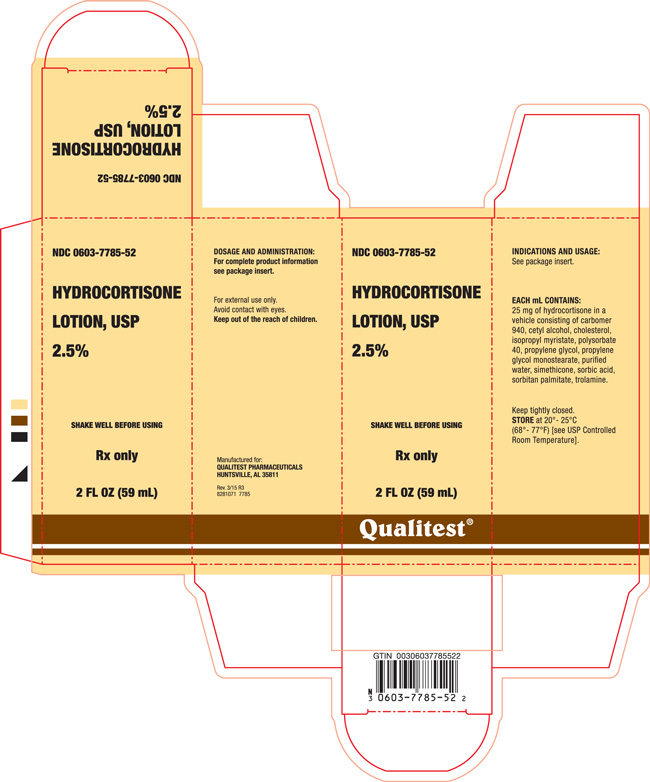 This is an image of the carton for Hydrocortisone Lotion, USP 2.5 percent.