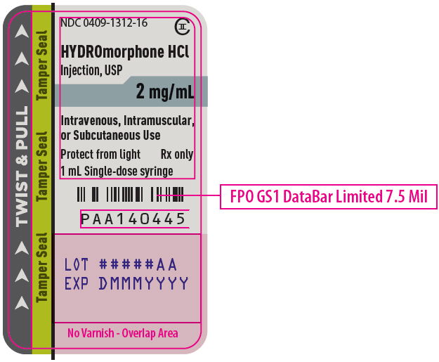 PRINCIPAL DISPLAY PANEL - 2 mg/mL Syringe Label - 1312