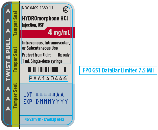 PRINCIPAL DISPLAY PANEL - 4 mg/mL Syringe Label - 1380