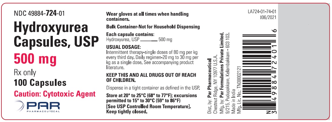 Hydroxyurea Capsules, USP 500 mg-100s