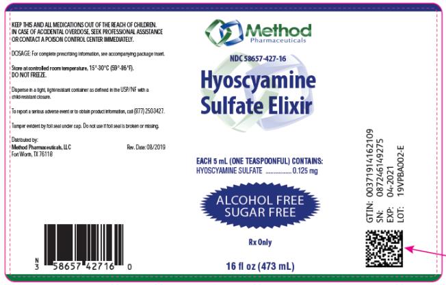 PRINCIPAL DISPLAY PANEL
NDC 58657-427-16
Hyoscyamine 
Sulfate Elixir
EACH 5 mL (ONE TEASPOONFUL) CONATINS:
Hyoscyamine Sulfate………0.125 mg
Rx Only
16 fl oz (473 mL)
