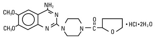 Chemical structure for terazosin hydrochloride.
