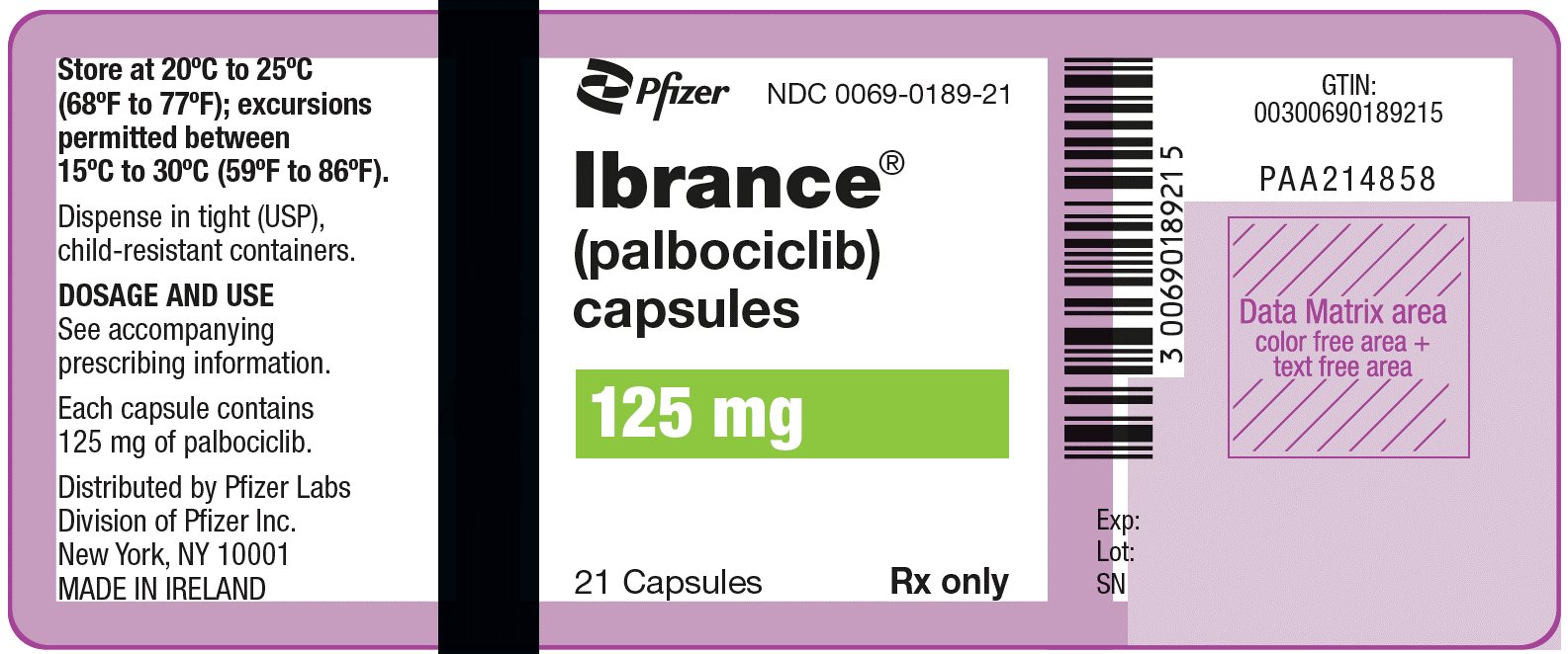 PRINCIPAL DISPLAY PANEL - 125 mg Capsule Bottle Label