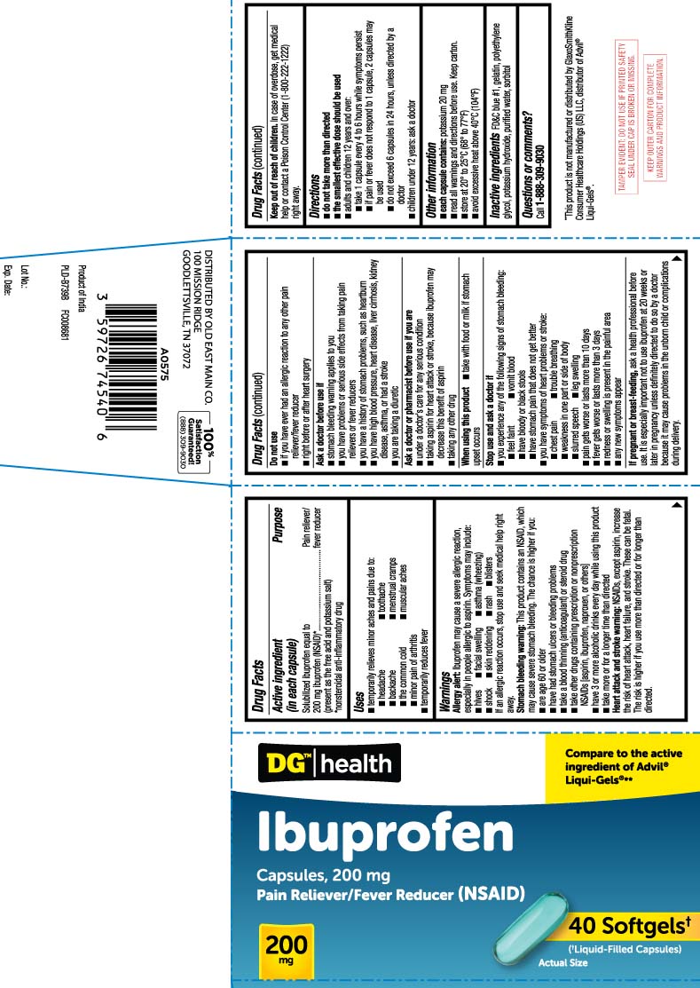 Solubilized ibuprofen equal to 200 mg ibuprofen (NSAID)* (present as the free acid and potassiun salt) *nonsteroidal anti-inflammatory drug