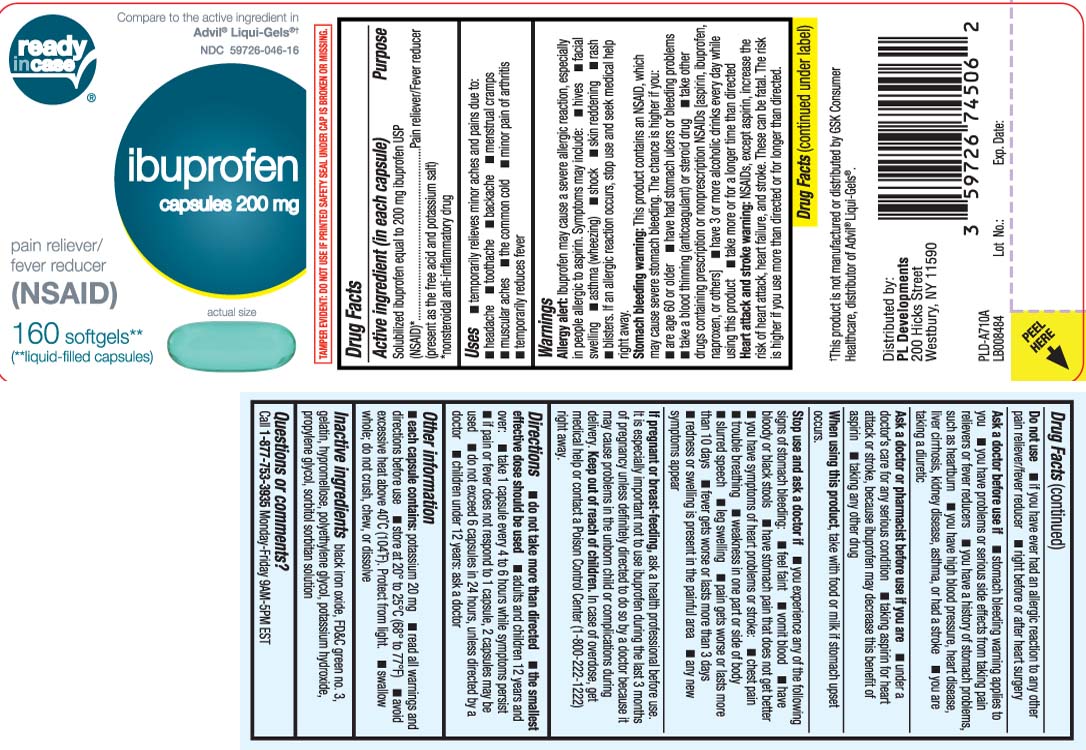 Solubilized ibuprofen equal to 200 mg ibuprofen USP (NSAID)* (present as the free acid and potassium salt) *nonsteroidal anti-inflammatory drug