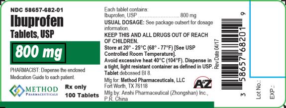 PRINCIPAL DISPLAY PANEL
NDC 58657-682-01
Ibuprofen
Tablets, USP
800 mg
Rx Only
100 Tablets 
