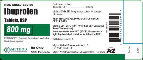 PRINCIPAL DISPLAY PANEL
NDC 58657-682-50
Ibuprofen
Tablets, USP
800 mg
Rx Only
500 Tablets 
