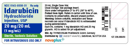 Idarubicin Hydrochloride Injection 20 mg/20 mL Vial Label