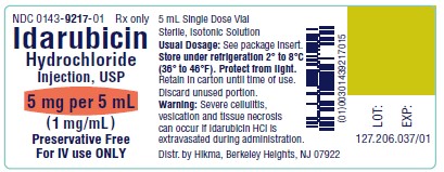 Idarubicin Hydrochloride Injection, USP 5 mg/5mL vial label