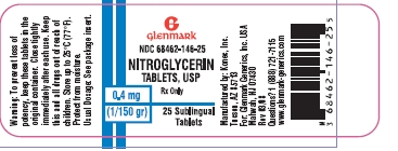 Nitroglycerin 0.4mg Label